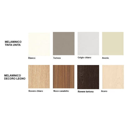 Contenitore per ufficio con 2 ante in melaminico in vari colori cm. 80x40x76h