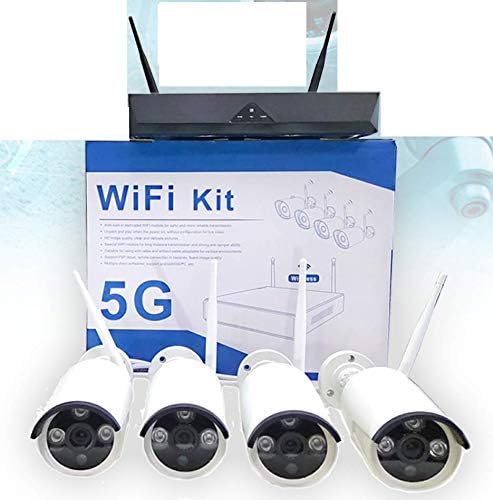 Kit Videosorveglianza Wireless Full HD 4 Canali WiFi Remoto IP 5G DVR NVR LAN