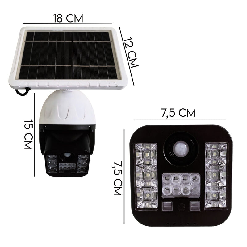 Telecamera Finta Esterno con Ricarica Solare Lampada LED Sensore di Movimento