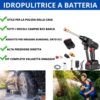 Idropulitrice Batteria Senza Fili Portatile 50 PSI Ricaricabile 48V 1500mAh