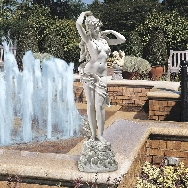 Design Toscano Risveglio primaverile Donna Classica Statua da giardino, poliresina, pietra antica, 102 cm