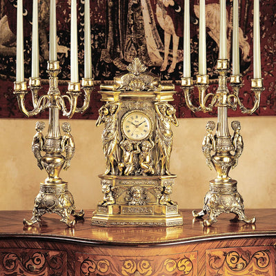 Design Toscano KY7156 Candelabro Grande Château, Set da Due, Oro