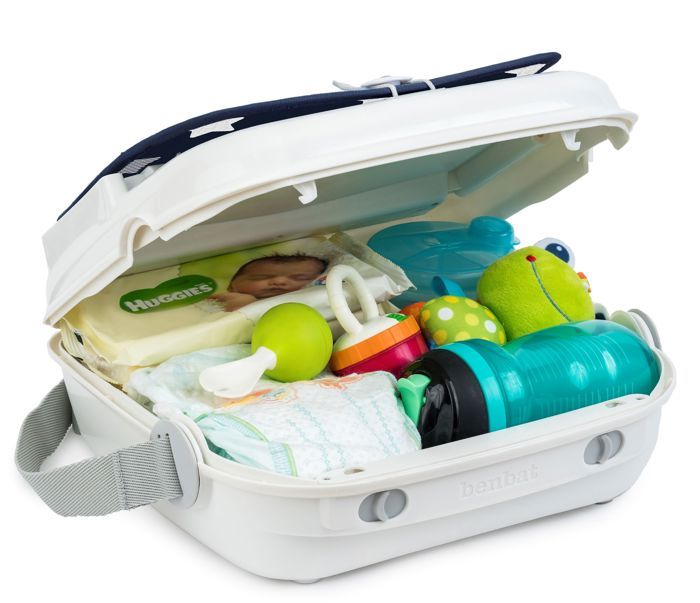 Alzasedia per tavolo da pranzo - BENBAT - Portatile e lavabile - Facile da piegare - Cintura di sicurezza regolabile - Blu marino