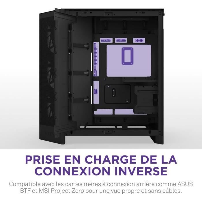 Case Mid-Tower - NZXT - H9 Flow RGB - Doppia camera - Ventole RGB incluse - Nero