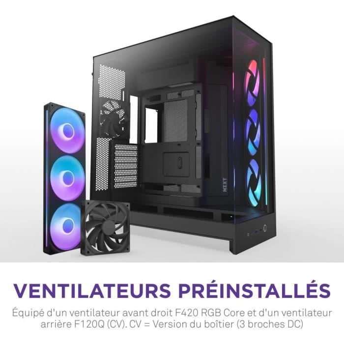 Case Mid-Tower - NZXT - H9 Flow RGB - Doppia camera - Ventole RGB incluse - Nero