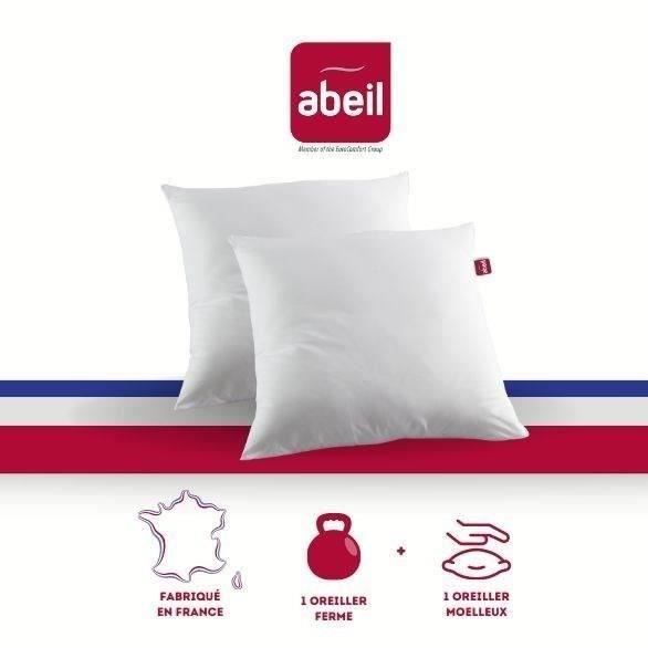 ABEIL Set di 2 cuscini DOPPIO COMFORT 100% cotone 60x60 cm
