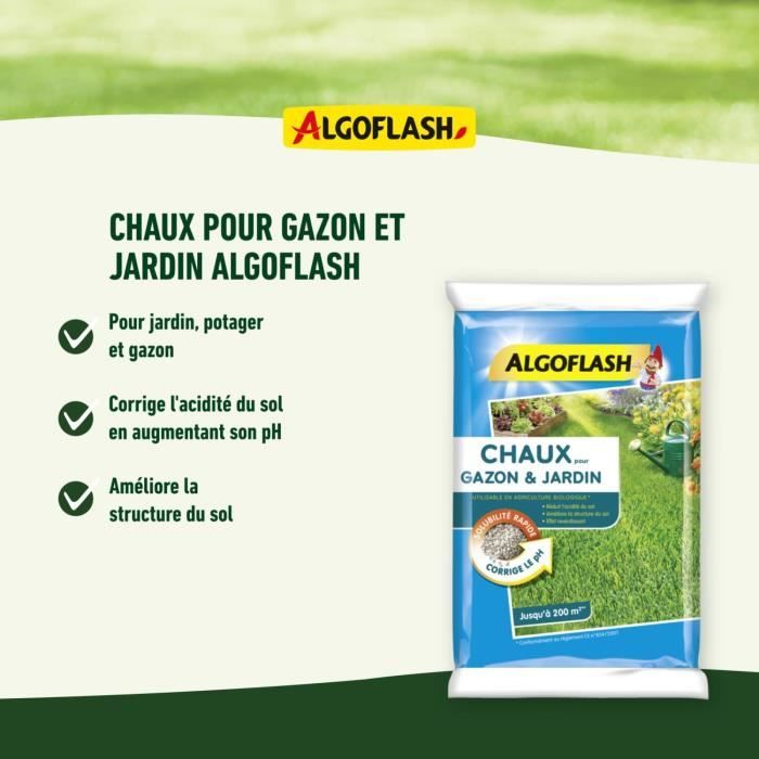 ALGOFLASH Lime per prato e giardino - 10 kg