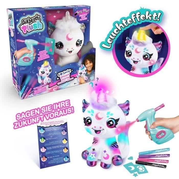 Canal Toys - Peluche Airbrush - Peluche Unicorno Cosmico da personalizzare con corno luminoso - AIR 028