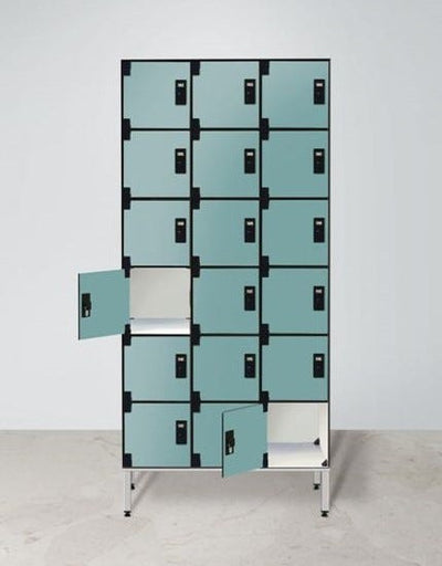 Armadio casellario in laminato stratificato HPL a 18 posti cm. 93,2x50x200h