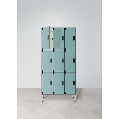 Armadio spogliatoio in laminato stratificato HPL multispogliatoio a 9 posti cm. 93,2x50x200h