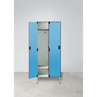 Armadio spogliatoio in laminato stratificato HPL a 2 posti certificato per uso alimentare cm. 80x50x200h