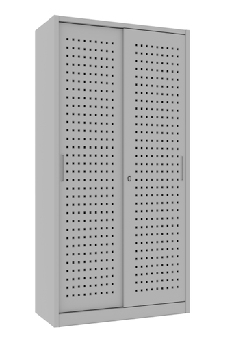Armadio per Archiviazione ad Ante Scorrevoli in lamiera forata cm. 120x45x200H