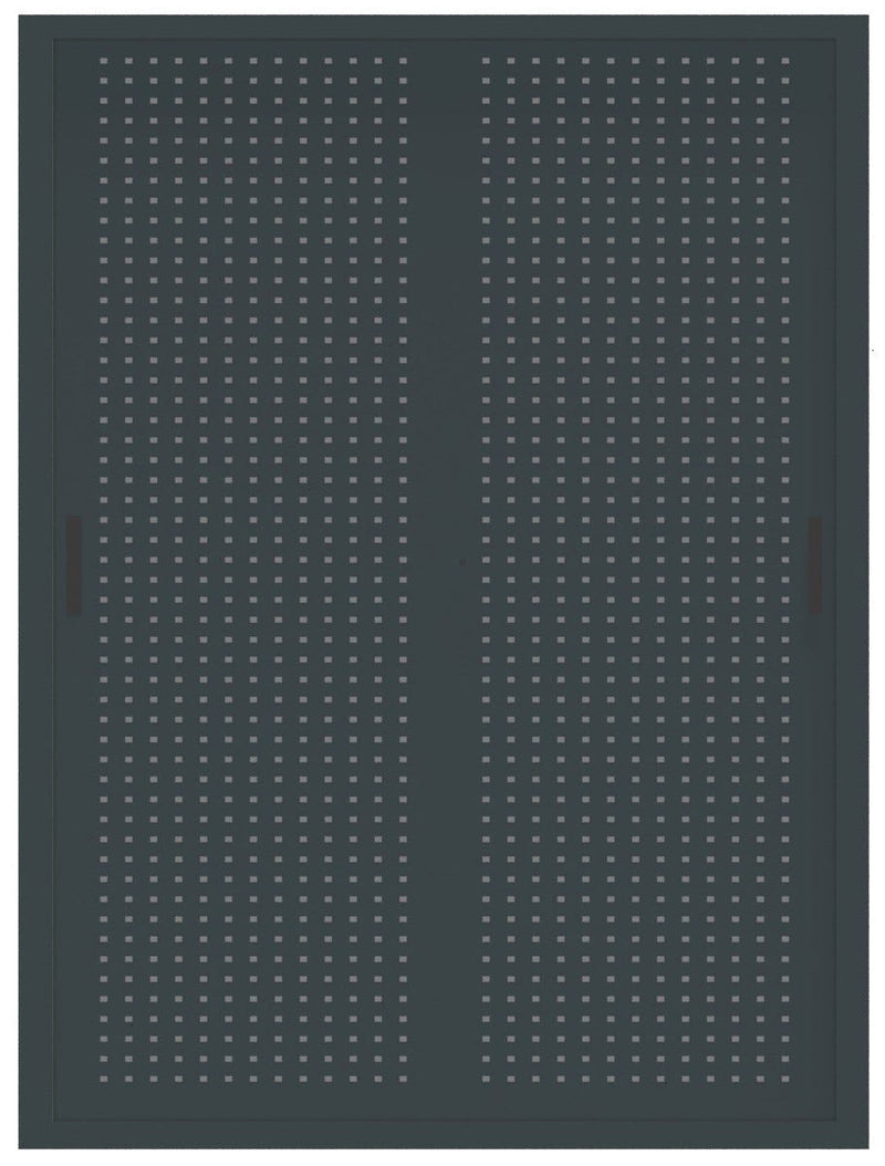 Armadio archivio documenti con struttura metallica e ante forate scorrevoli cm. 150x45x200H