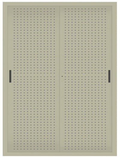 Armadio archivio documenti con struttura metallica e ante forate scorrevoli cm. 150x45x200H