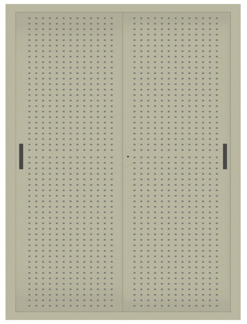 Armadio archivio documenti con struttura metallica e ante forate scorrevoli cm. 150x45x200H