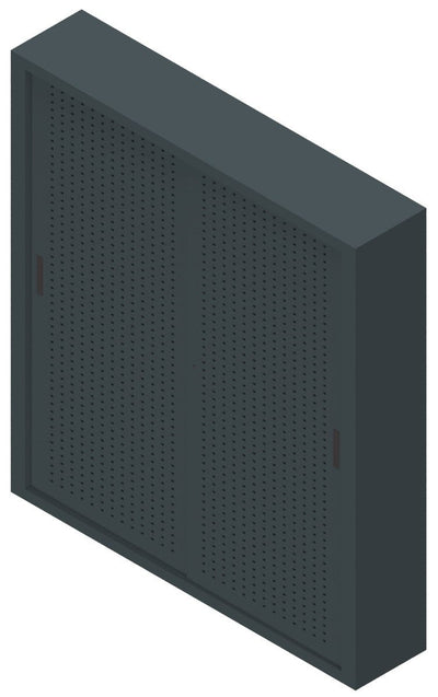 Armadio ufficio per archiviazione con ante scorrevoli in metallo forato cm. 180x37,5x200H