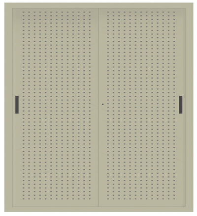 Armadio ufficio per archiviazione con ante scorrevoli in metallo forato cm. 180x37,5x200H