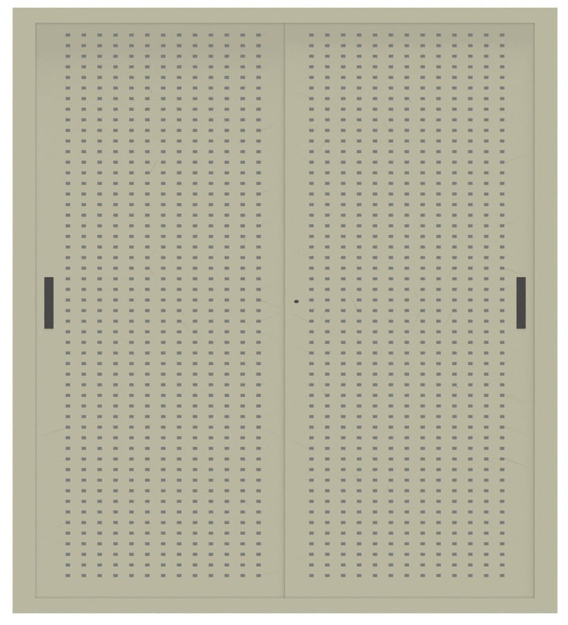 Armadio ufficio per archiviazione con ante scorrevoli in metallo forato cm. 180x37,5x200H