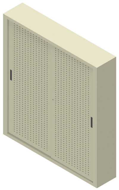 Armadio ufficio per archiviazione con ante scorrevoli in metallo forato cm. 180x37,5x200H