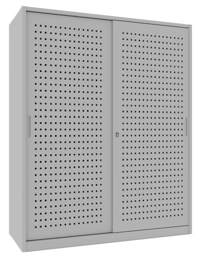 Armadio archiviazione con ante scorrevoli in lamiera forata verniciata cm. 180x60x200H