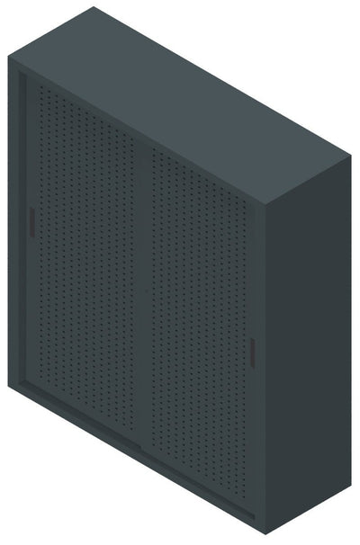 Armadio archiviazione con ante scorrevoli in lamiera forata verniciata cm. 180x60x200H