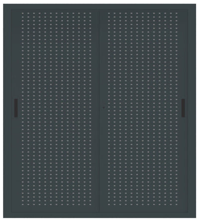 Armadio archiviazione con ante scorrevoli in lamiera forata verniciata cm. 180x60x200H