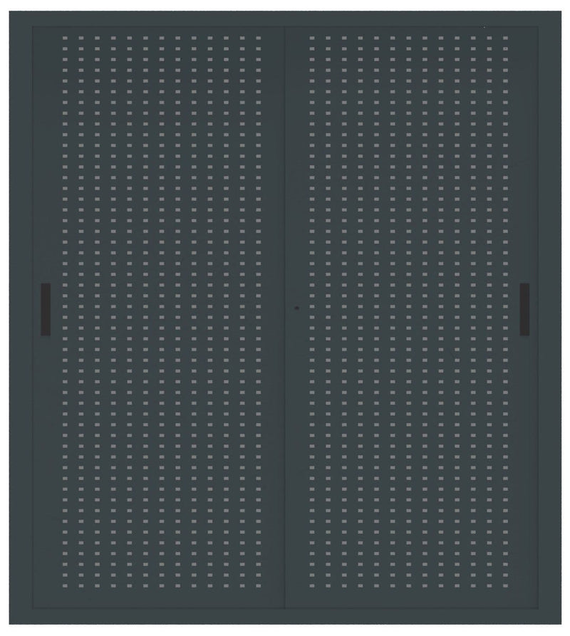 Armadio archiviazione con ante scorrevoli in lamiera forata verniciata cm. 180x60x200H