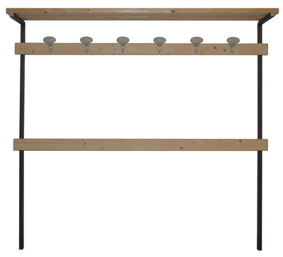 Appendiabiti in ferro di colore nero ghisa per panca spogliatoio a 6 posti