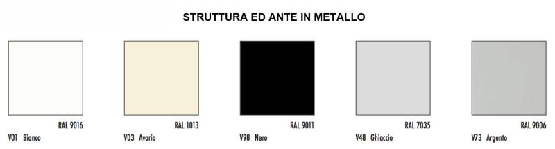 Armadio metallico per ufficio con ante scorrevoli in melaminico cm. 150x45x200h