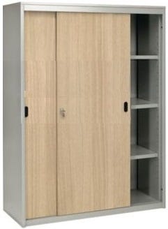 Armadio metallico con ante scorrevoli in melaminico per ufficio cm. 150x45x155h