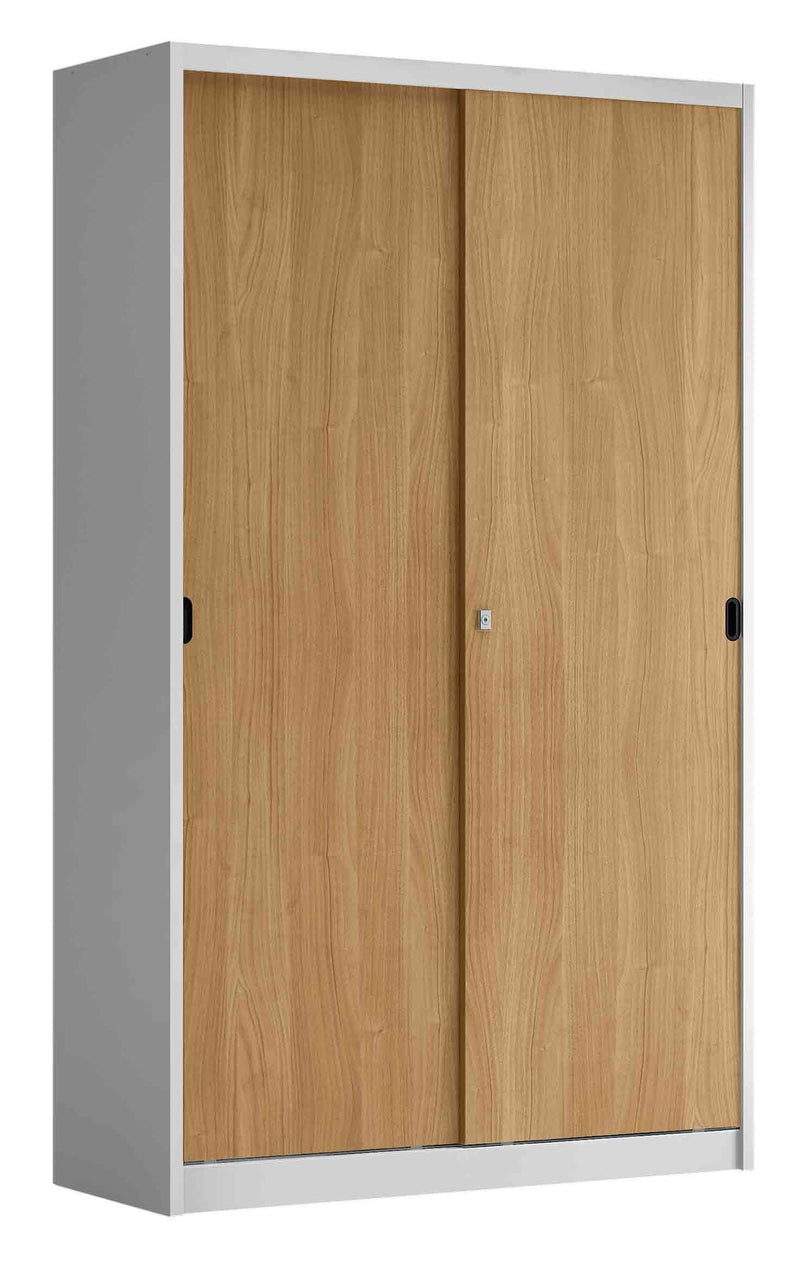 Armadio metallico con ante scorrevoli in melaminico per ufficio cm. 150x45x155h