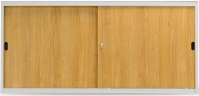 Armadio metallico ad ante scorrevoli per ufficio con ante in melaminico cm. 150x45x90h