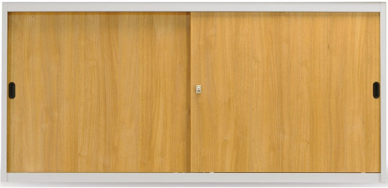 Armadio metallico ad ante scorrevoli per ufficio con ante in melaminico cm. 150x45x90h