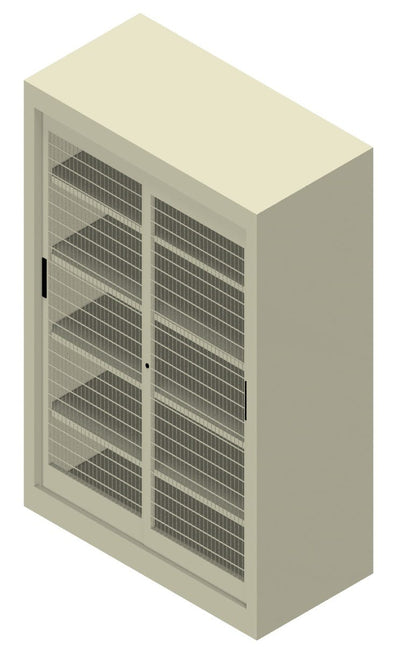 Armadio metallico per archiviazione con ante in rete scorrevoli cm. 120x60x200H