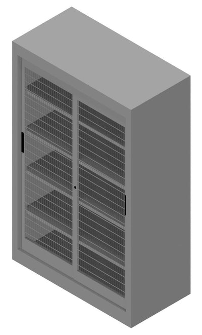 Armadio metallico per archiviazione con ante in rete scorrevoli cm. 120x60x200H
