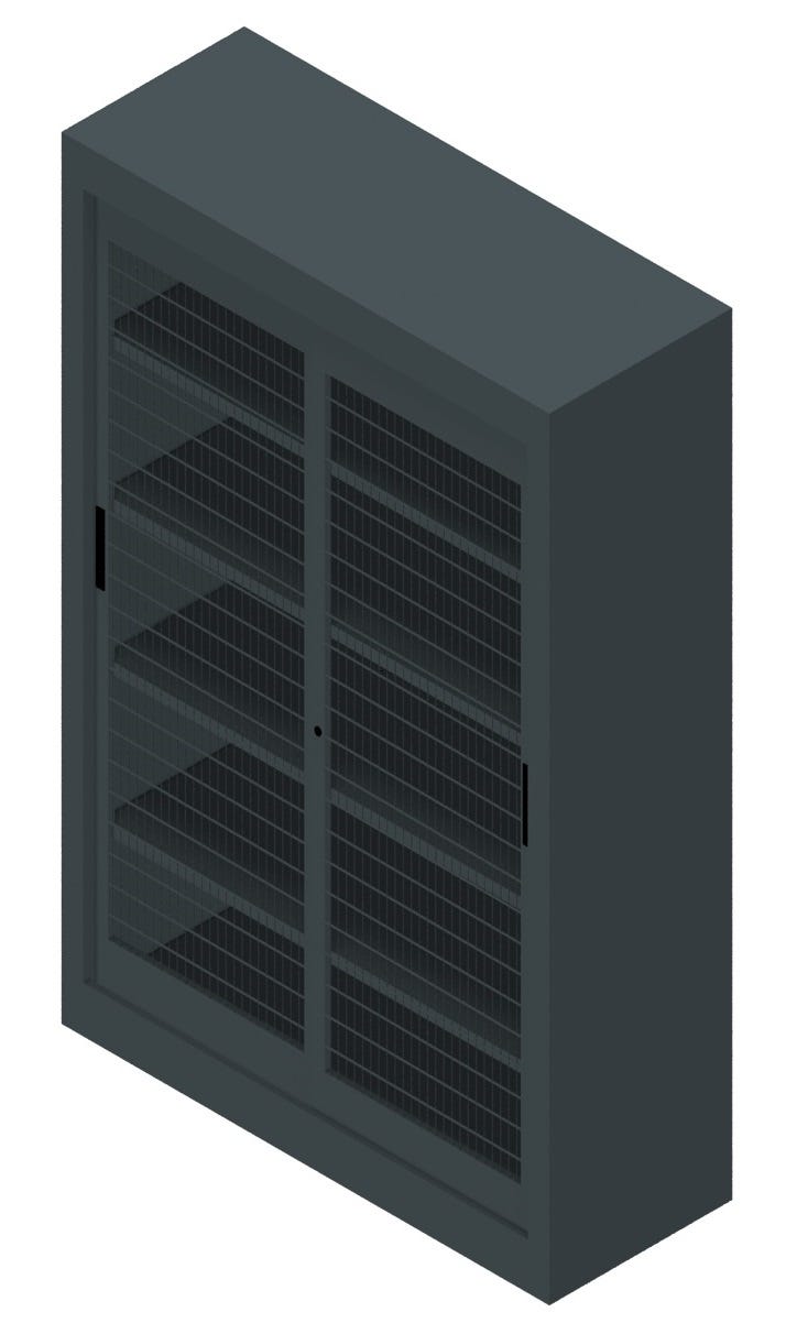 Armadio per archiviazione da ufficio con ante a rete metalliche cm. 120x45x200h