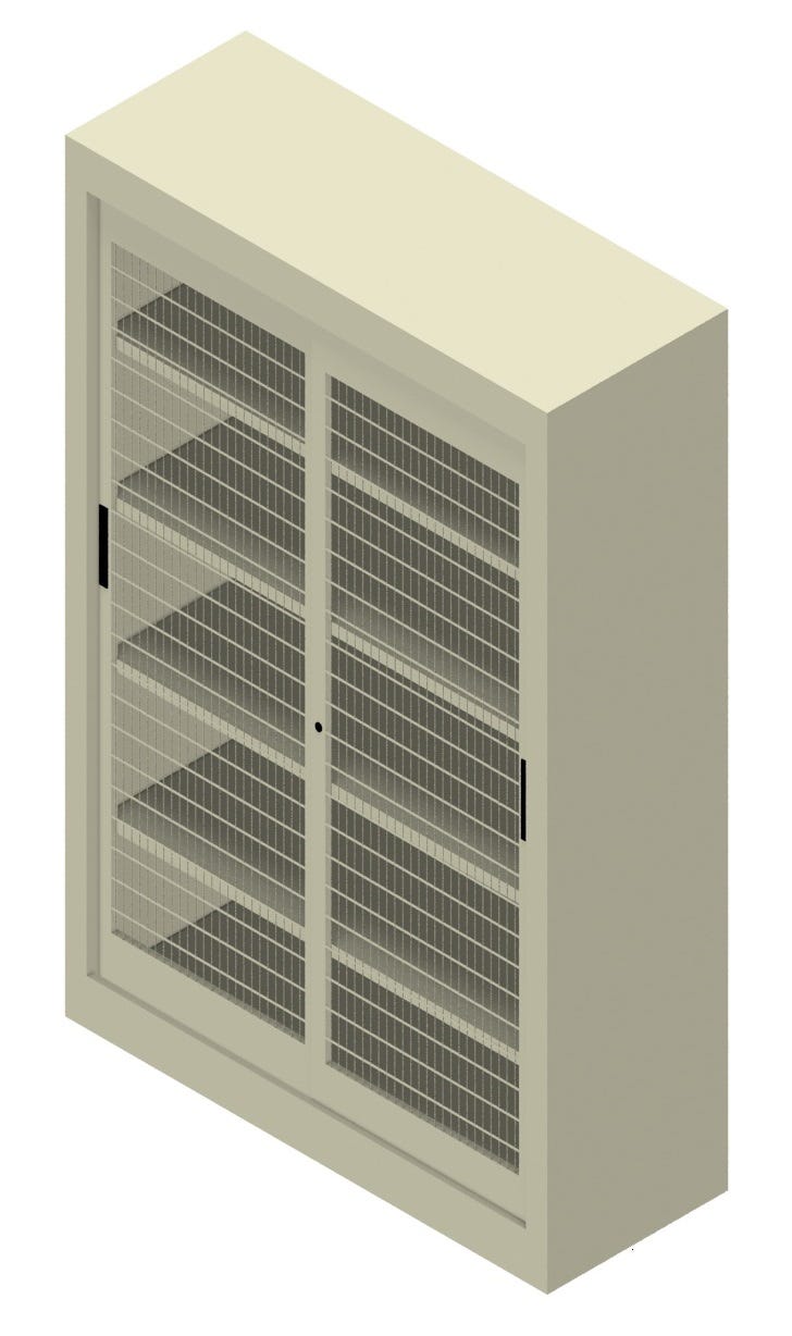 Armadio per archiviazione da ufficio con ante a rete metalliche cm. 120x45x200h