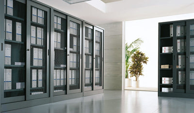 Armadio per archiviazione da ufficio con ante a rete metalliche cm. 120x45x200h