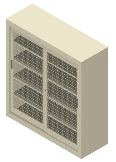 Armadio per archivio documenti da ufficio con piani interni regolabili in altezza e ante in rete cm. 180x60x200H