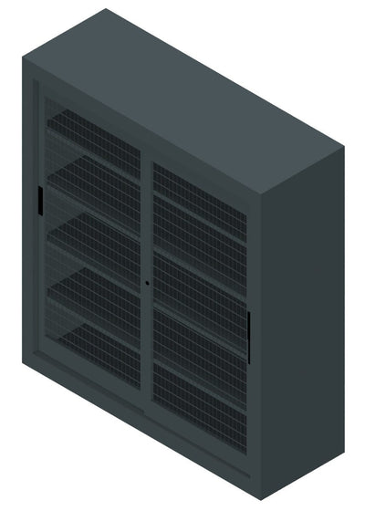 Armadio per archivio documenti da ufficio con piani interni regolabili in altezza e ante in rete cm. 180x60x200H