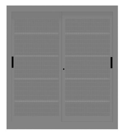 Armadio libreria da ufficio a piani con ante scorrevoli a rete cm. 180x45x200H