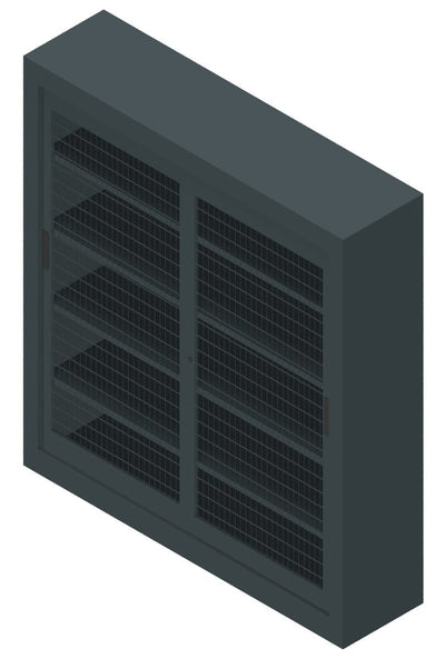 Armadio libreria da ufficio a piani con ante scorrevoli a rete cm. 180x45x200H