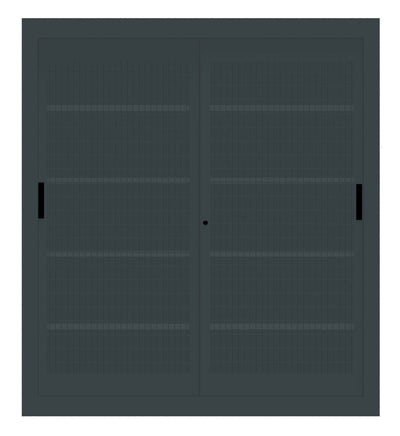 Armadio libreria da ufficio a piani con ante scorrevoli a rete cm. 180x45x200H