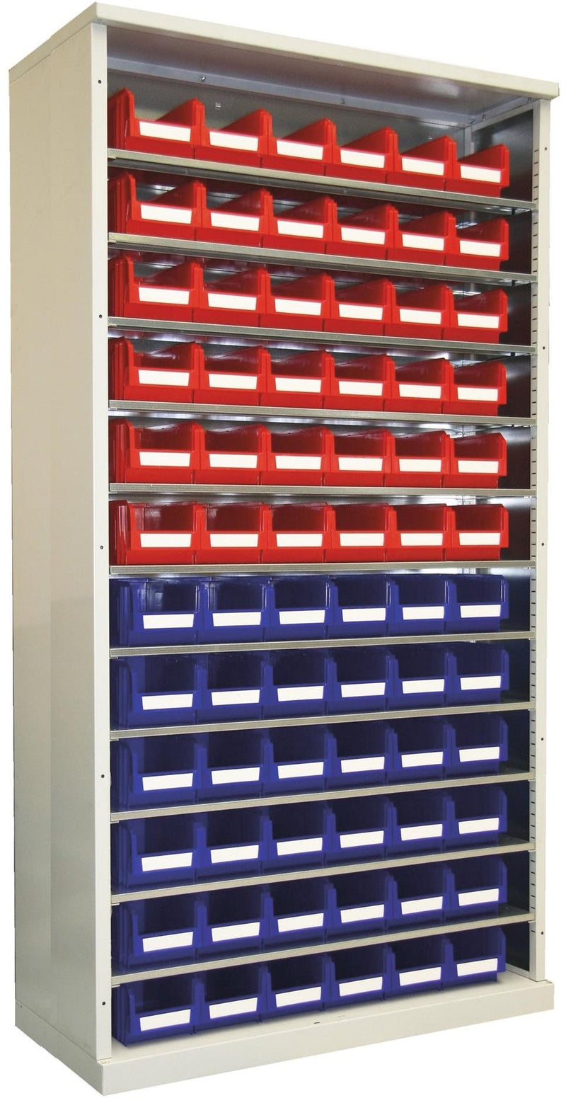 Armadio con contenitori e piani regolabili per minuteria cm. 70x52x195h