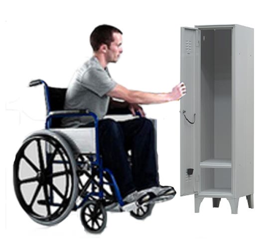 Armadio spogliatoio ad 1 posto per persone affette da disabilità cm. 35x50x155h