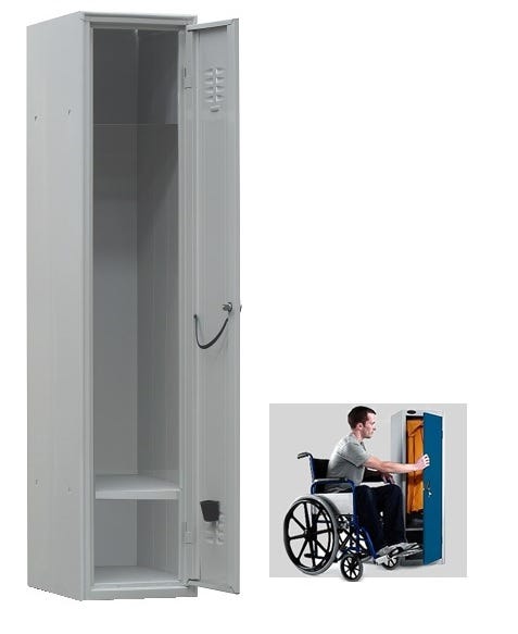 Armadio spogliatoio ad 1 posto per persone affette da disabilità cm. 35x50x155h