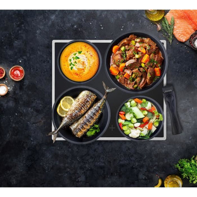 Batteria di pentole Arthur Martin AM3950 16 pezzi - Alluminio - Manico removibile - Tutte le fonti di calore compresa l'induzione