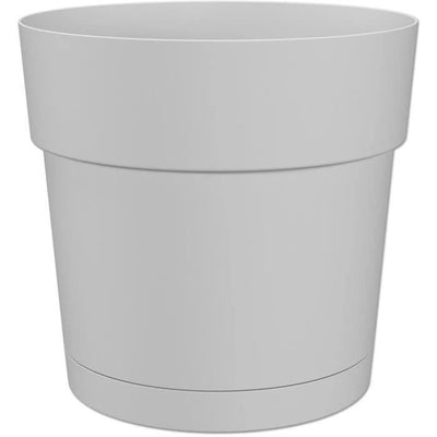 Pentola floreale e rotondo capri rotondo - plastica - serbatoio dell'acqua - diametro 30 cm - bianco - artevasi