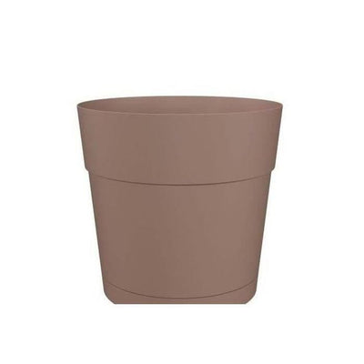Barattolo di fiori e capri rotondo rotondo - plastica - serbatoio dell'acqua - 35 cm di diametro - taupe - artevasi