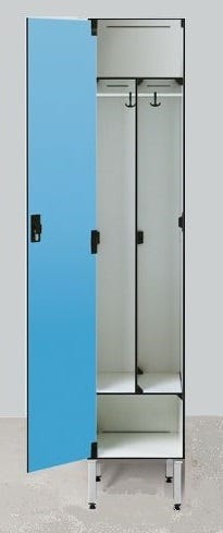 Armadietto spogliatoio sporco pulito in laminato stratificato HPL ad 1 posto cm. 40x50x200h